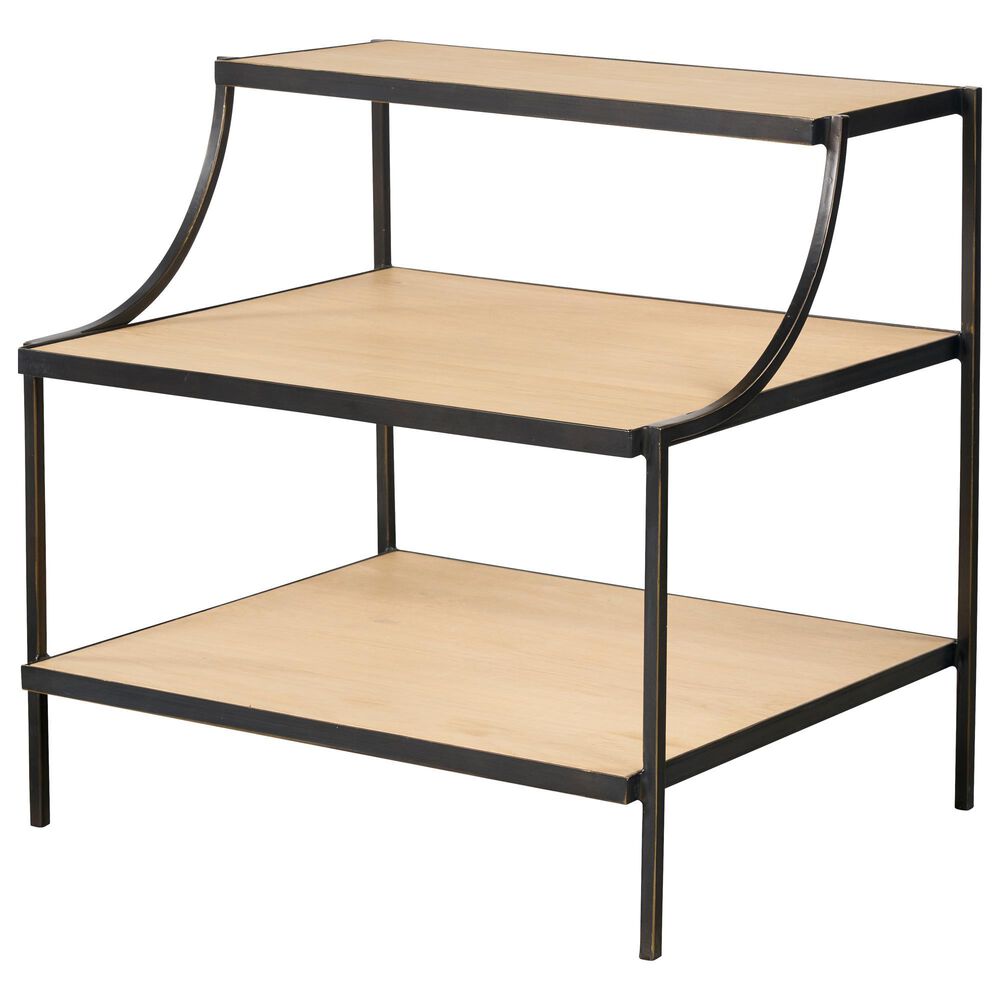 Century Open Sky Chairside Table in Natural and Bronze, , large