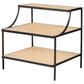 Century Open Sky Chairside Table in Natural and Bronze, , large