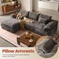 HOMLUX 112" Modern Sectional Sofa with Curved Armrests in Gray, , large
