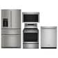KitchenAid 4pc Kitchen Package with Refrigerator, Range, Microwave, and Dishwasher in Stainless Steel, , large
