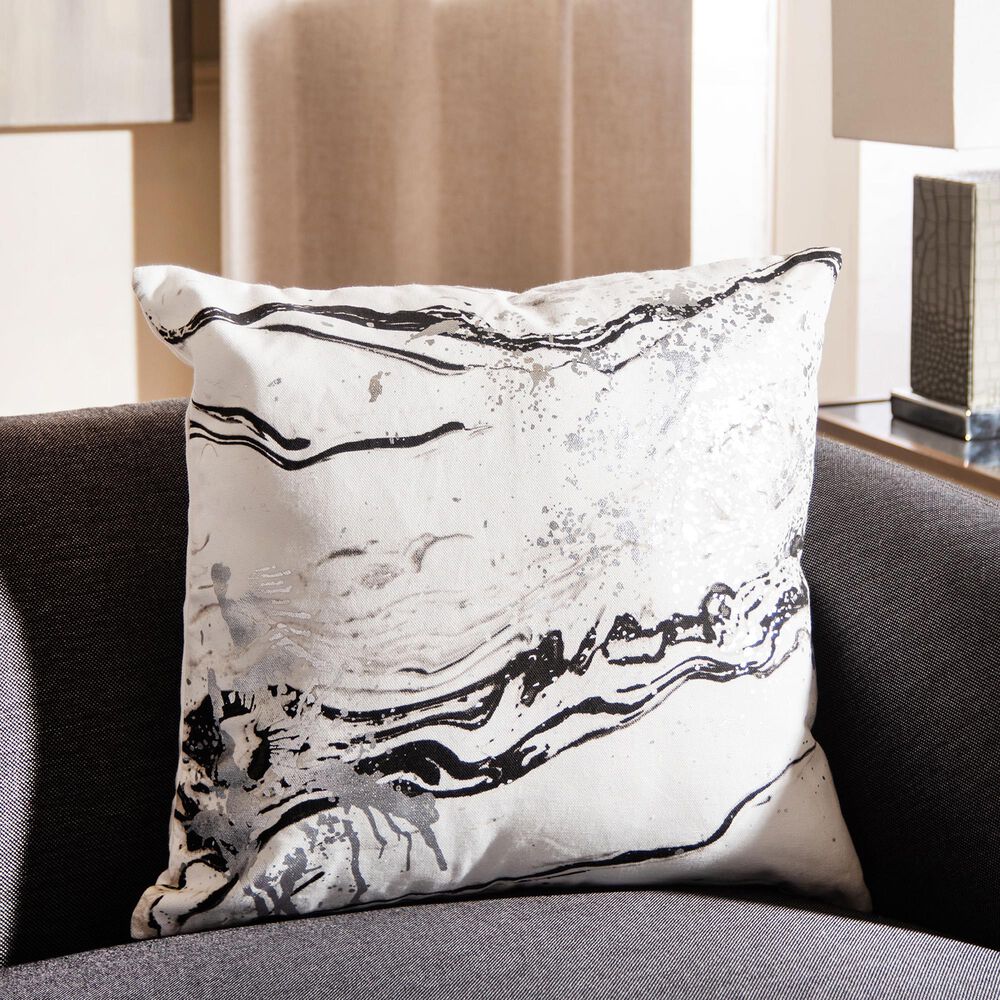 Safavieh Pipin 18" Pillow in Beige and Black, , large