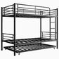 Hearth and Haven Twin Metal Bunk Bed with Trundle Ladder and Full-Length Guardrail in Black, , large
