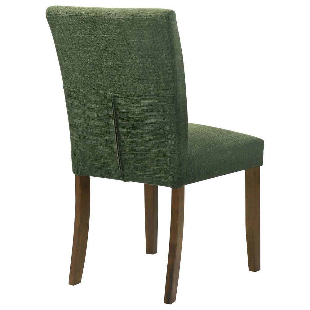 Coaster Cantley Dining Side Chair with Green Cushion in Rich Brown, , large