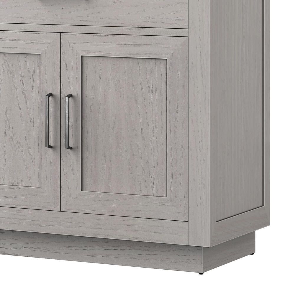 Lexora Home Abbey 84&quot; Double Bathroom Vanity in White Oak with 2 cm White Quartz Top and Rectangular Sinks, , large