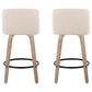 LumiSource Toriano Swivel Counter Stool with Cream Noise Fabric Upholstery in Whitewashed and Black (Set of 2), , large
