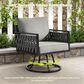 HOMLUX 6-Piece Patio Conversation Set with Woven Sling Fabric in Dark Gray, , large