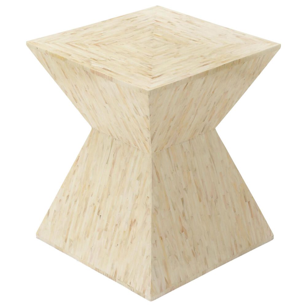 Maple and Jade 19" Square Accent Table in Beige, , large