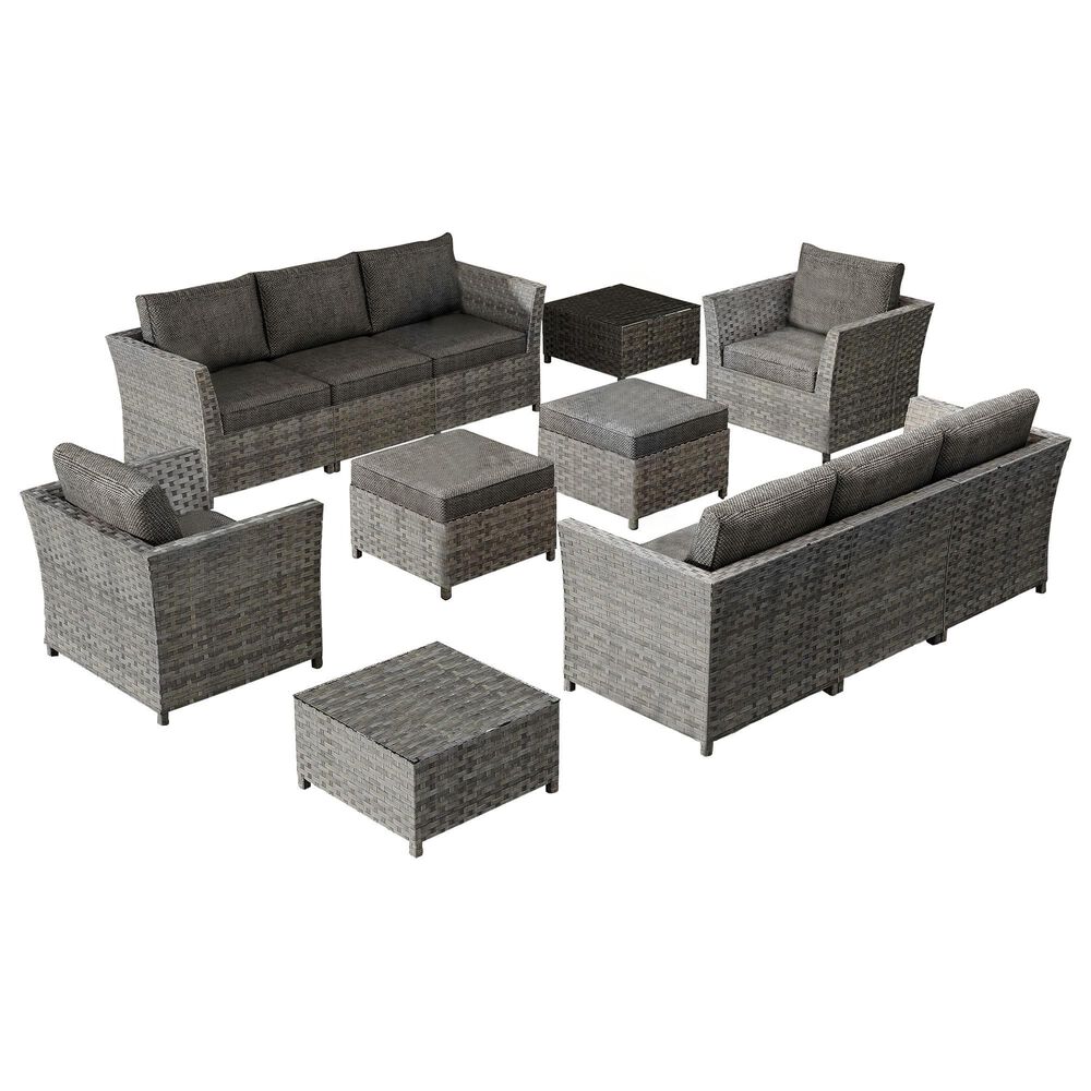 HOMLUX 12-Piece Patio Conversation Set in Dark Gray, , large