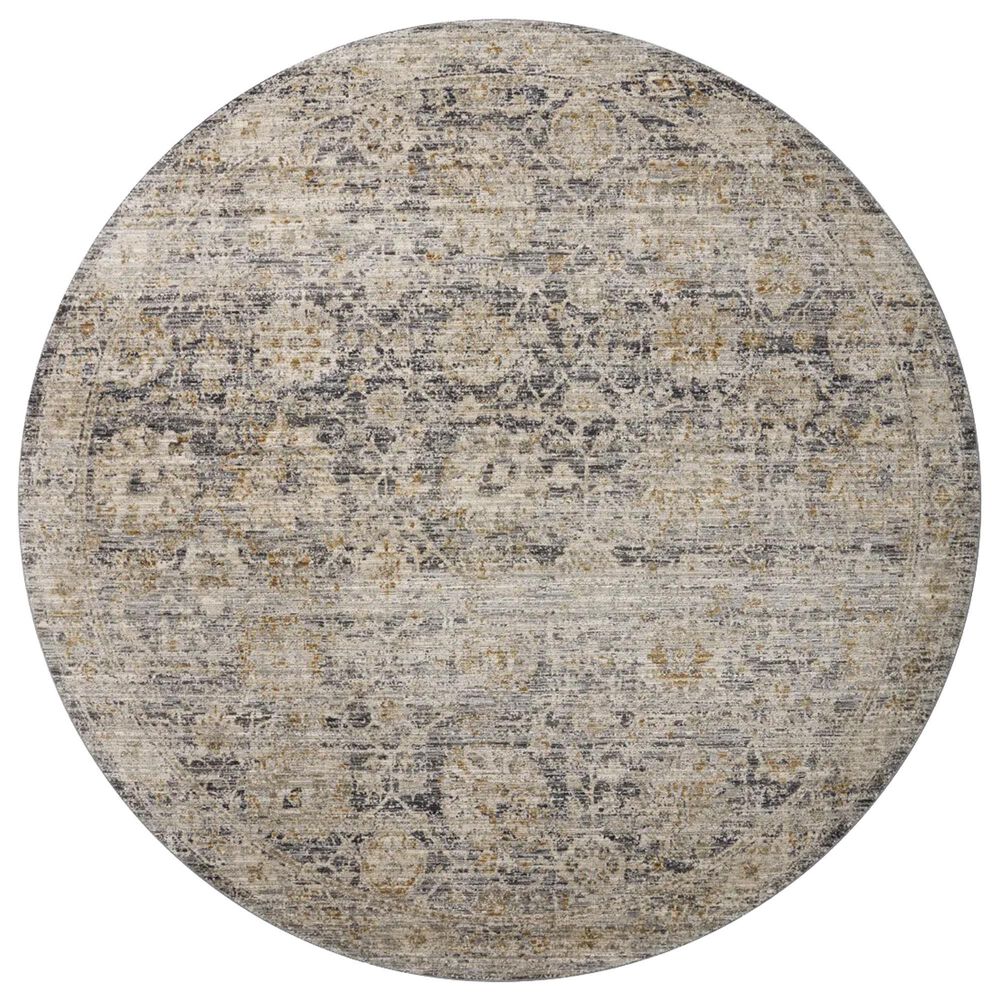 Loloi Katherine 7"10" Round Charcoal and Gold Area Rug, , large