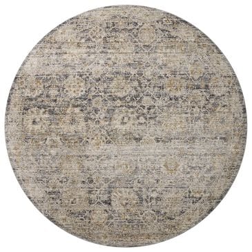 Loloi Katherine 7"10" Round Charcoal and Gold Area Rug, , large