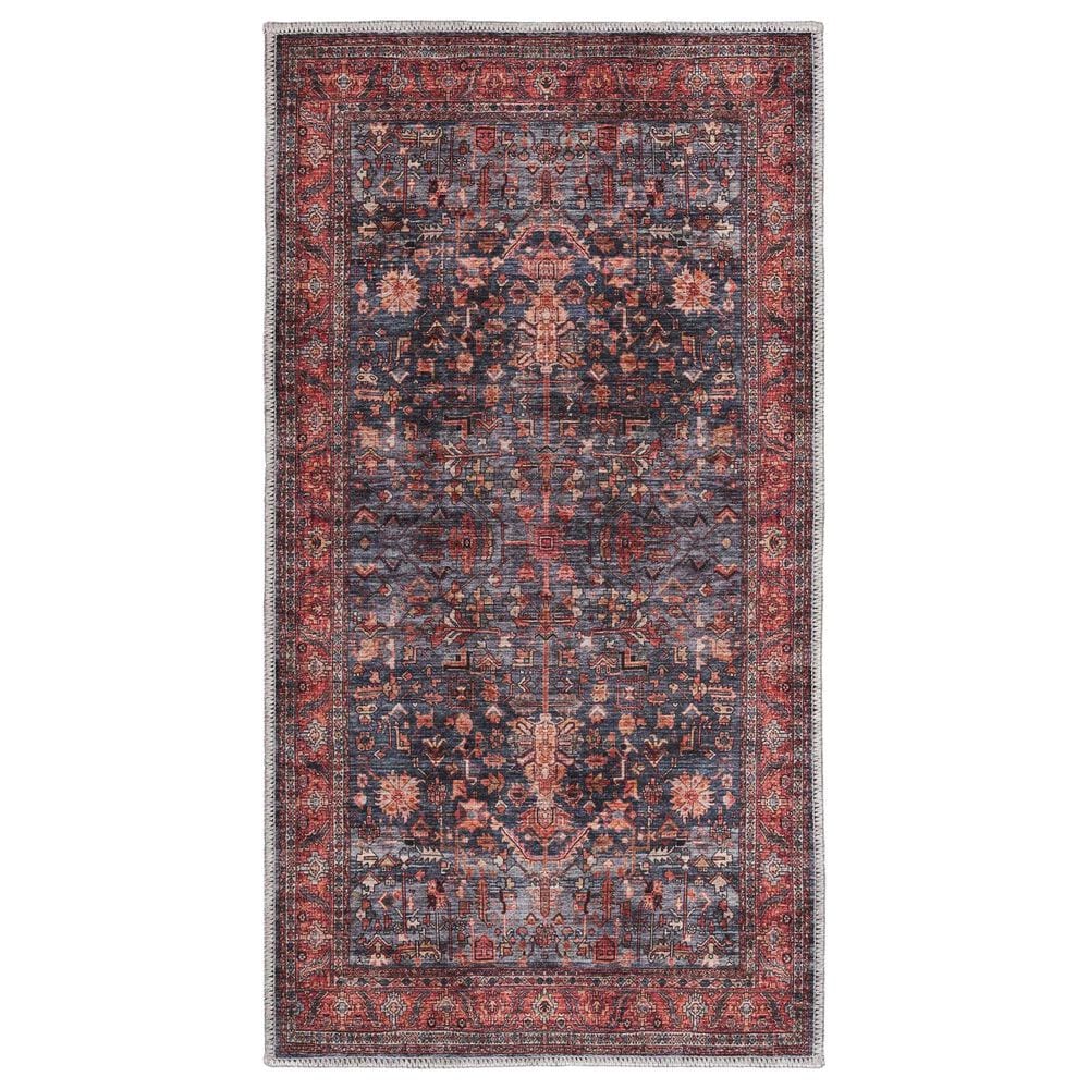 Nourison Grand Washables 2" x 4" Navy Brick Area Rug, , large