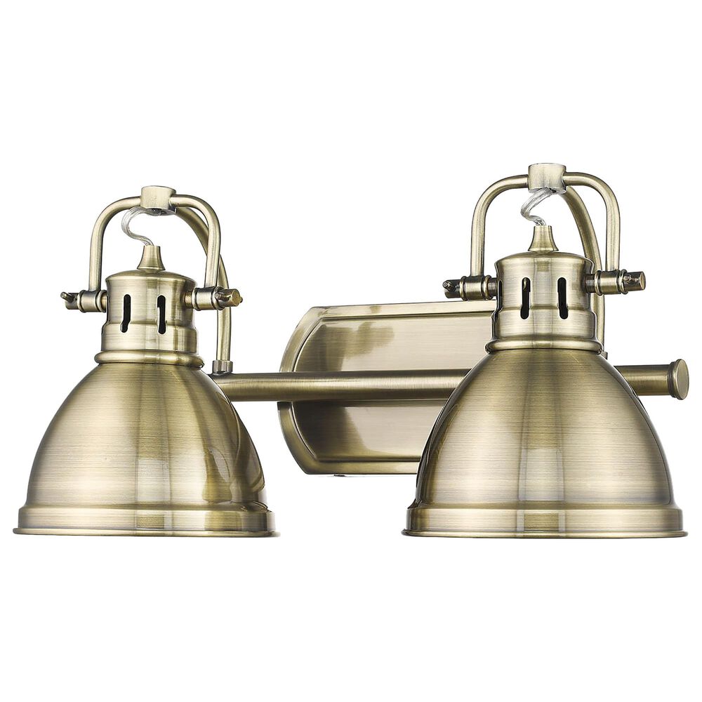 Golden Lighting Duncan 2-Light Bath Vanity in Aged Brass, , large