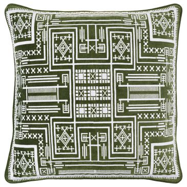 Surya Camaxtli 20" Square Throw Pillow in Medium Green, , large