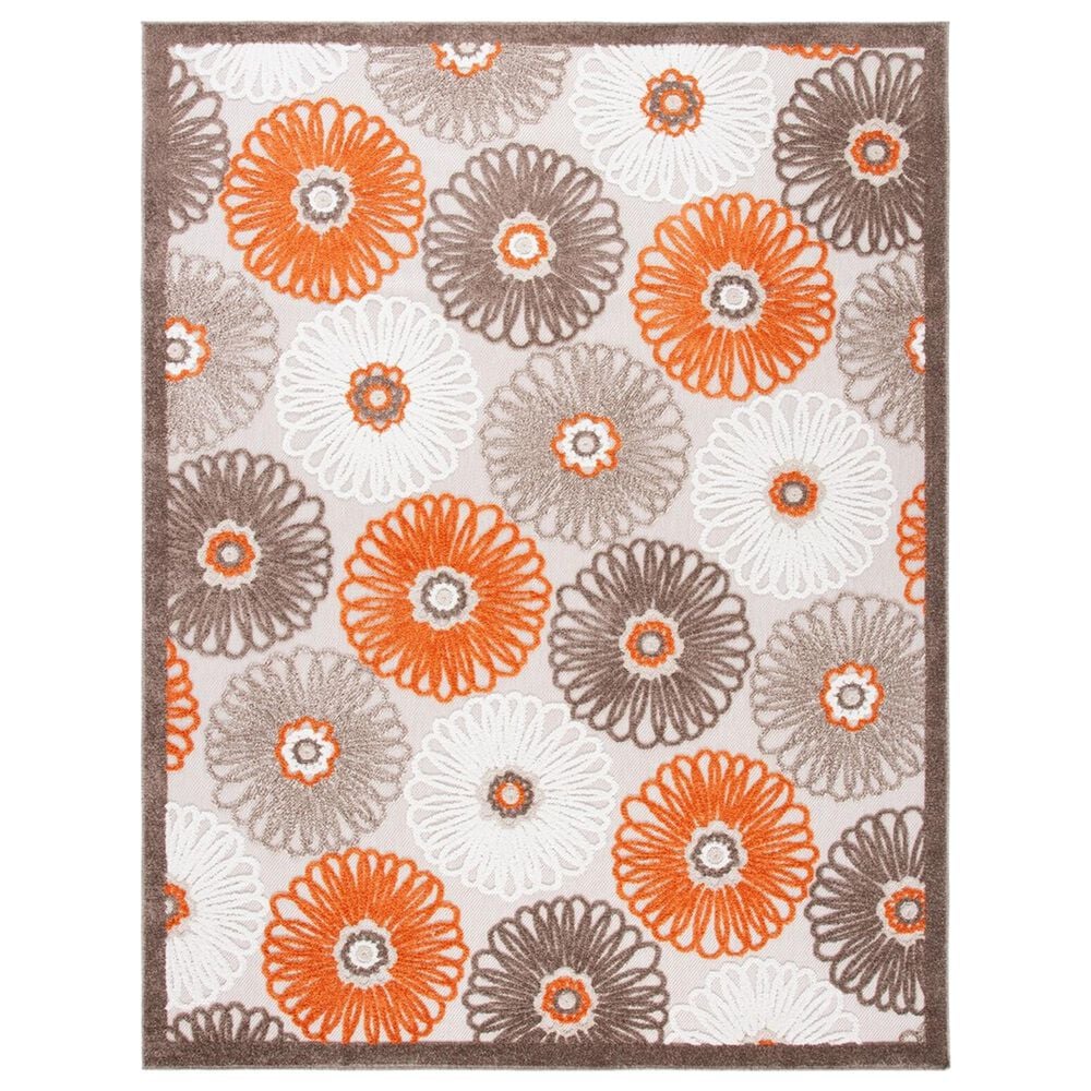 Safavieh Cabana CBN676C 8" x 10" Beige and Orange Indoor/Outdoor Area Performance Rug, , large