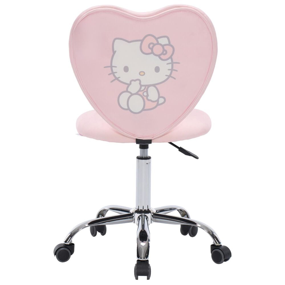 Impressions Vanity Hello Kitty Sweet Swivel Vanity Chair with Light Pink Cushion in Silver, , large