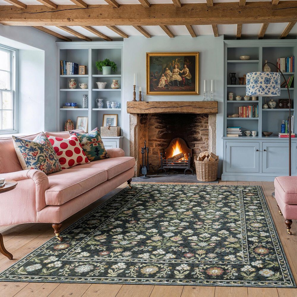 Oriental Weavers Andorra Blue, Green and Ivory 7'10" x 10'10" Area Rug, , large