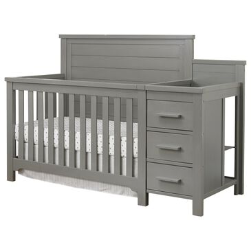 Sorelle Farmhouse 2-Piece Crib with Changer in Weathered Gray, , large