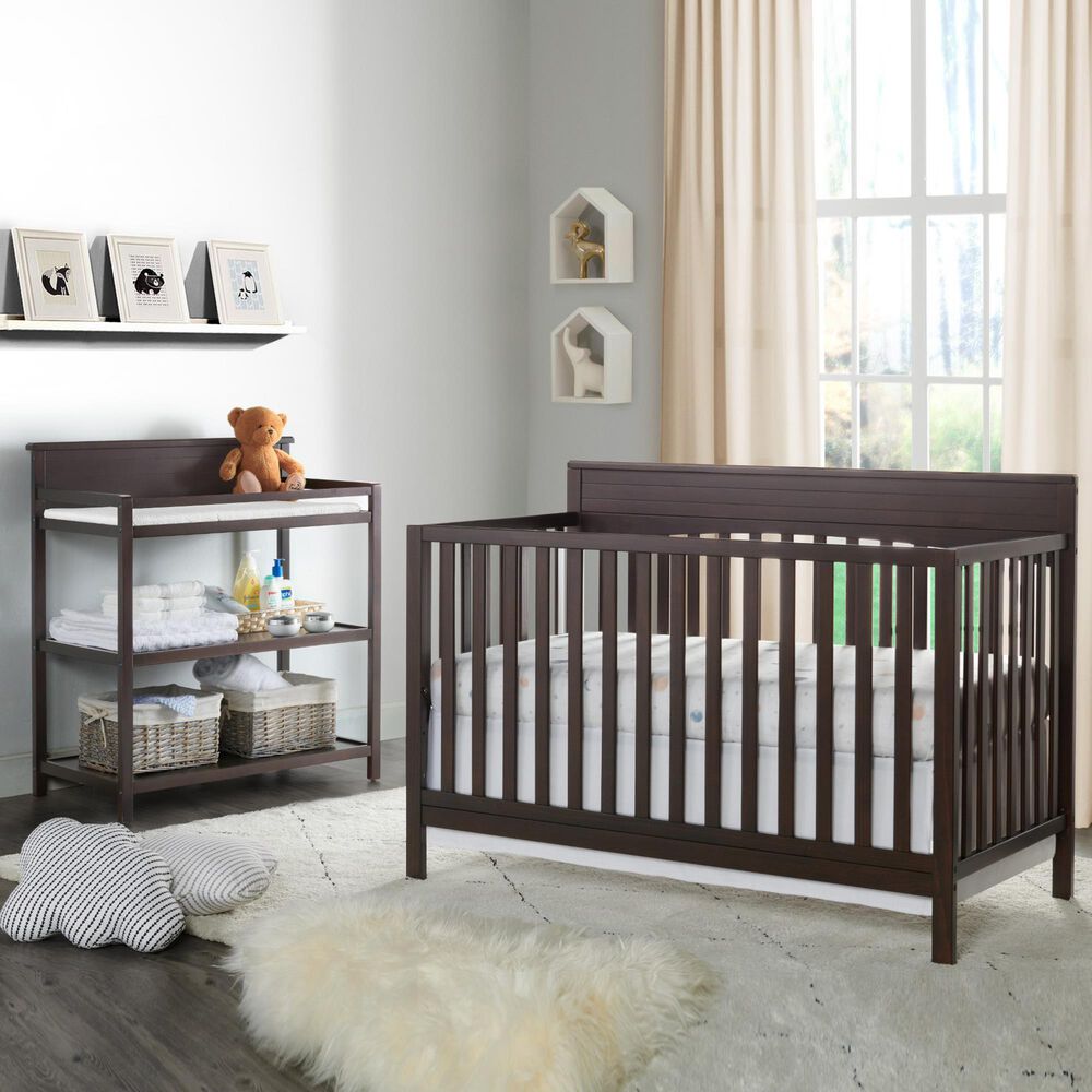 Oxford Baby Harper 2 Piece Nursery Set in Espresso, , large