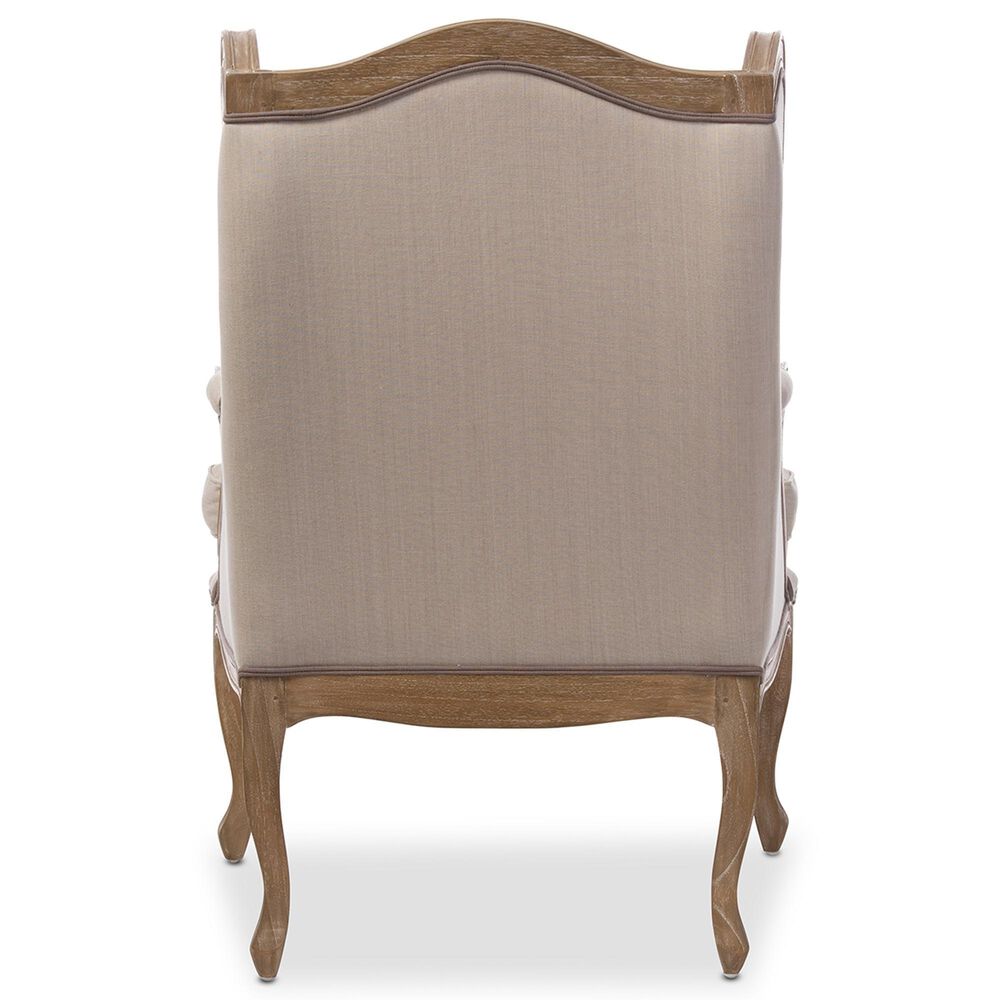 Baxton Studio Oreille Arm Chair in Beige, , large