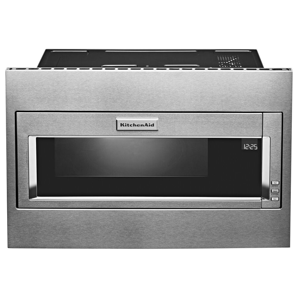 KitchenAid 1000 Watt Built-In Low Profile Microwave with Standard Trim Kit in Stainless Steel, , large