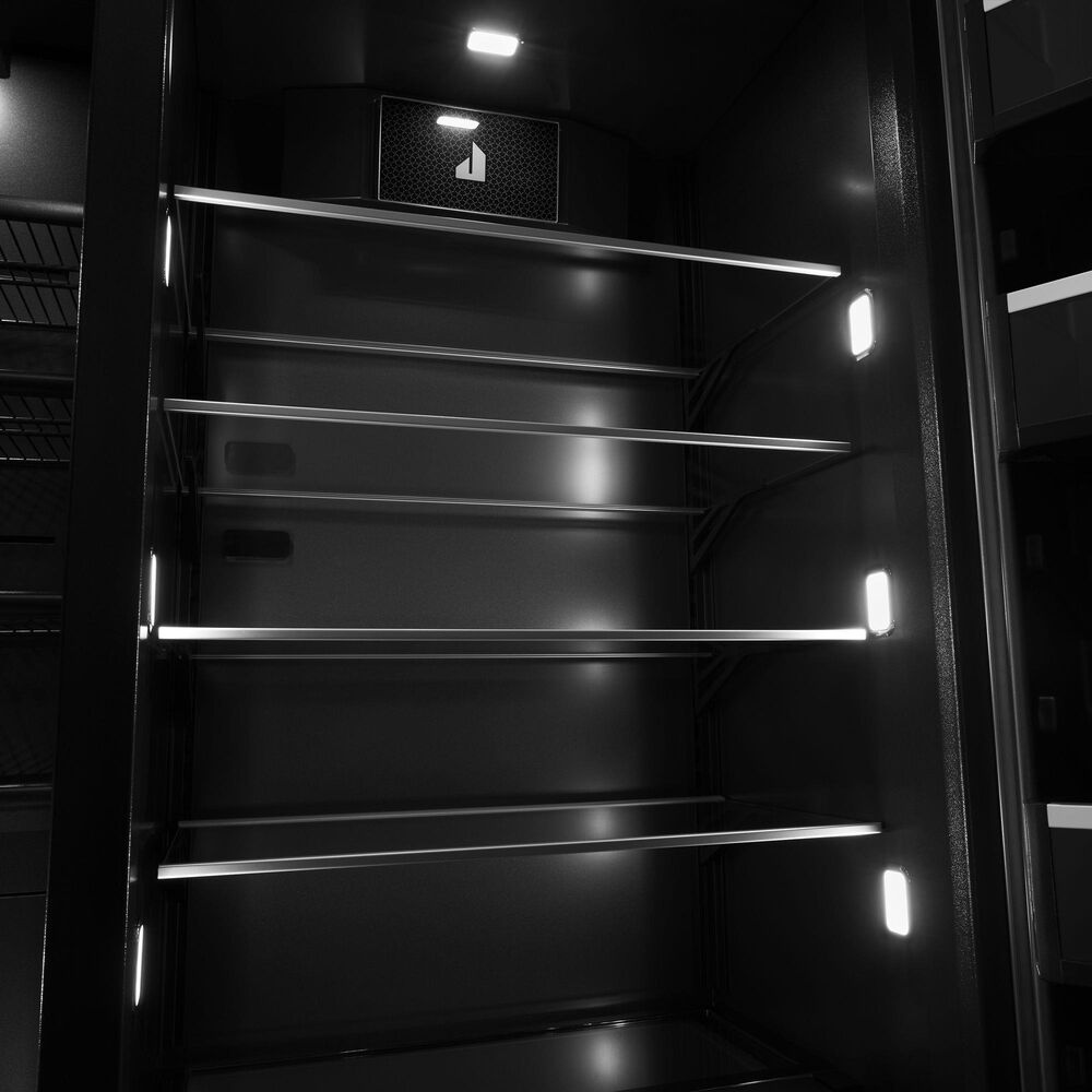 JennAir Rise 25.5 Cu. Ft. Built-In Side-By-Side Refrigerator with External Ice and Water Dispenser in Stainless Steel and Obsidian Black, , large
