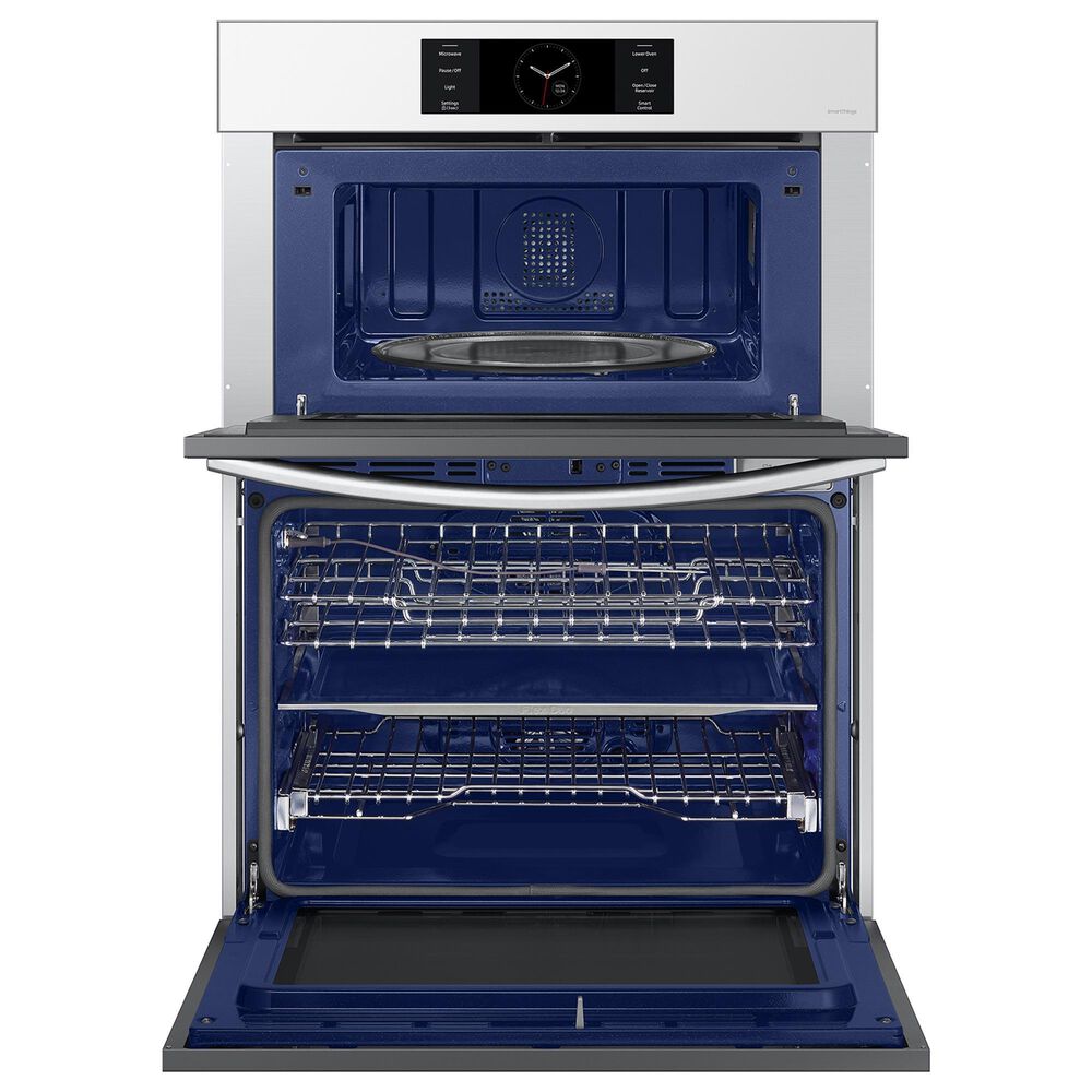 Samsung Bespoke 2-Piece Kitchen Package with White Bespoke 30" Combination Wall Oven and Black 36" Induction Cooktop, , large