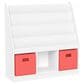 RiverRidge Home 3-Cubby Kid Book Rack with 2-Coral Bin in White, , large