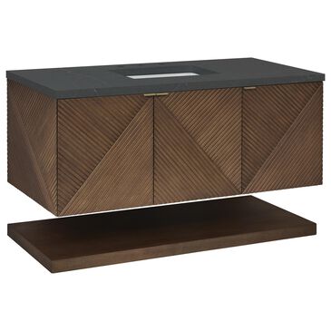 James Martin Vanities Marcello 48" Single Bathroom Vanity in Chestnut with 3 cm Charcoal Soapstone Quartz Top and Rectangular Sink, , large