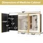 HOMLUX 60" x 32" Bathroom Medicine Cabinet with Mirror in Gold, , large