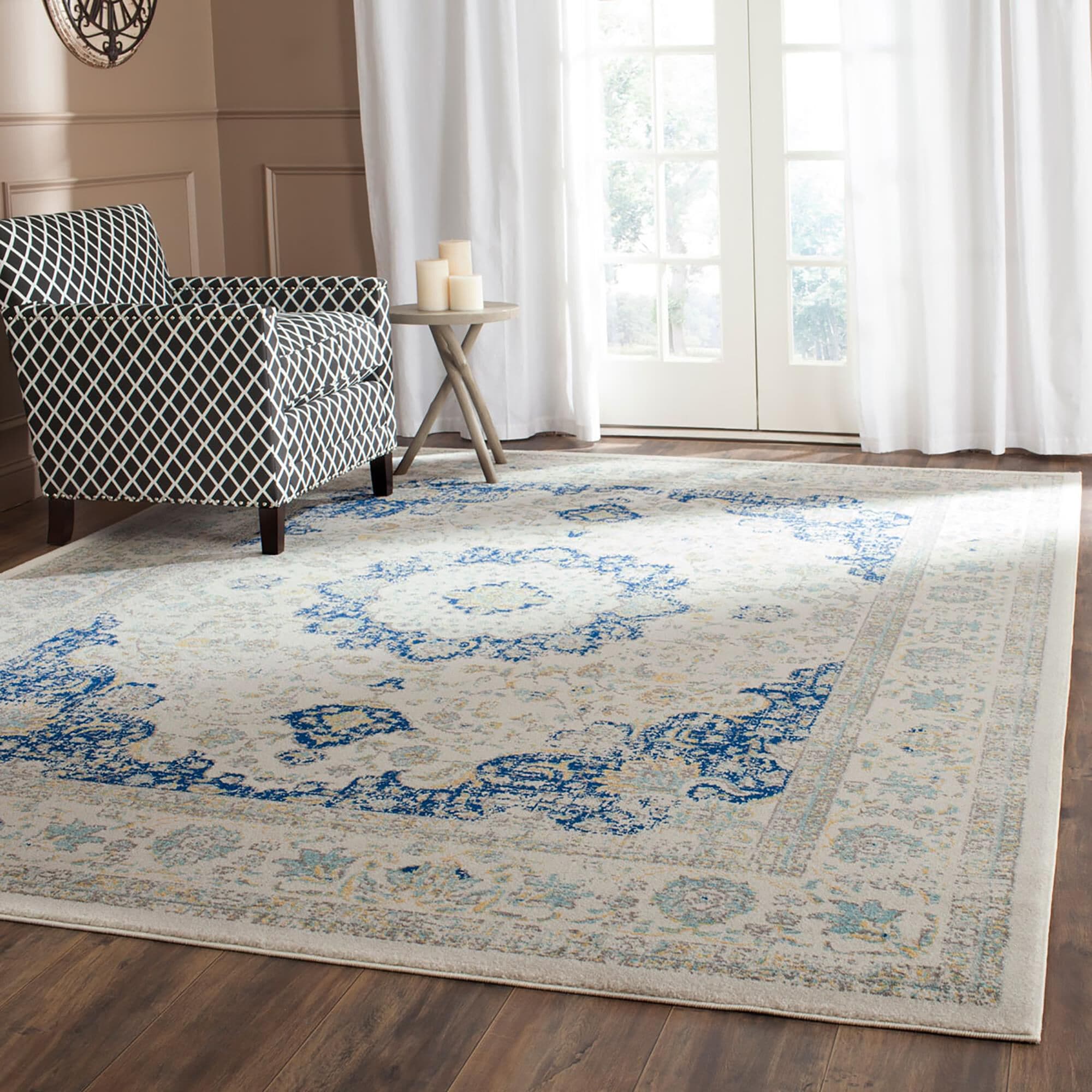 Safavieh Evoke EVK220C 12' x 18' Ivory and Blue Area Rug