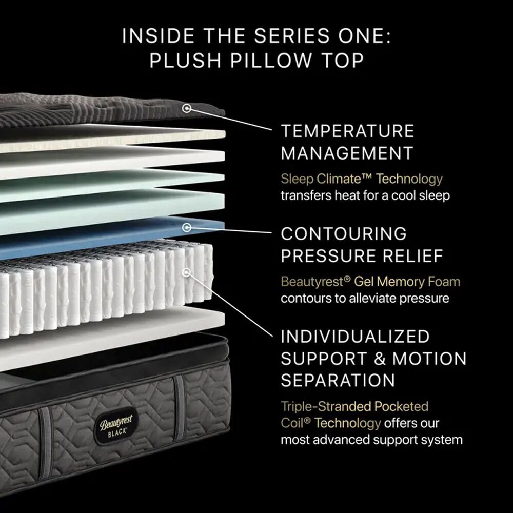 Beautyrest Black Series1 Plush Pillowtop Full Mattress with High Profile Box Spring, , large