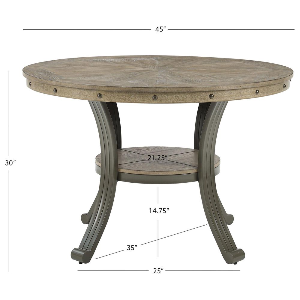 Linon Home Decor Franklin Dining Table in Pewter and Grey - Table Only, , large