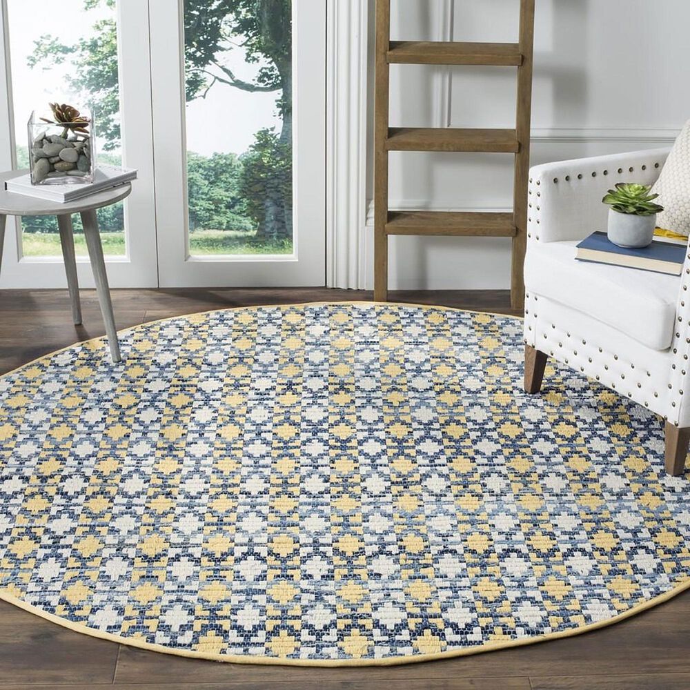 Safavieh Montauk Southwestern 6&#39; Round Gold and Multicolor Area Rug, , large