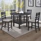 Crown Mark 5 Piece Counter Height Dining Set in Black Finish and Charcoal Upholstery, , large