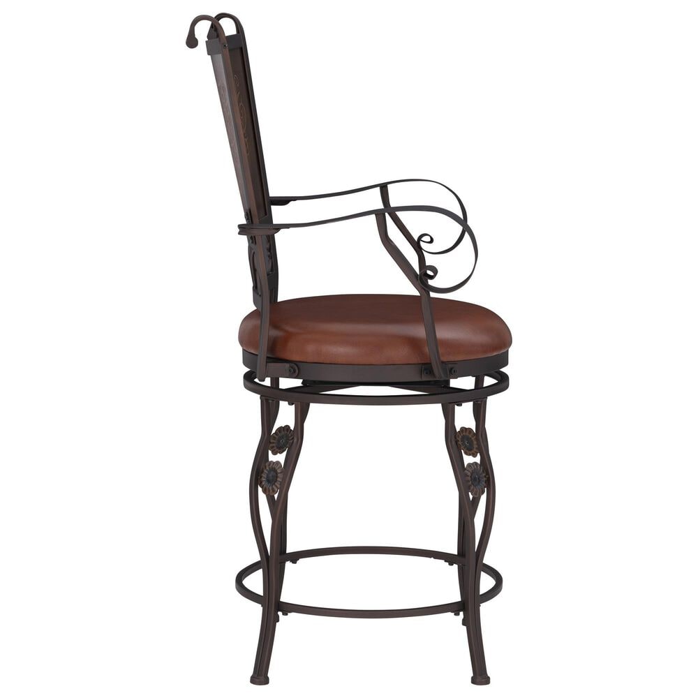 Linon Home Decor Beatrix Swivel Counter Stool in Bronze, , large