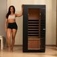 EZlife 1-Person Low EMF Infrared Solo Sauna with Red Light in Charcoal Gray, , large