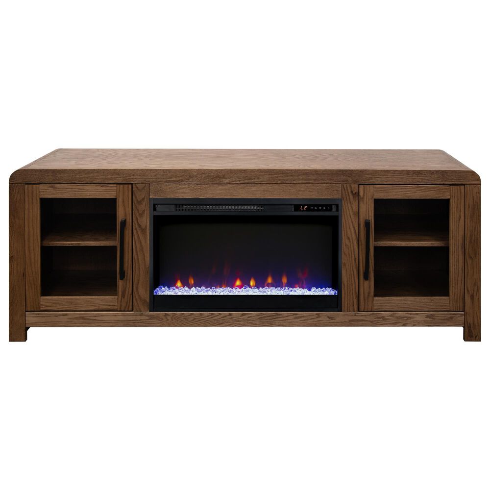 Legends Home Haven 65" Fireplace TV Stand in Bourbon Oak, , large