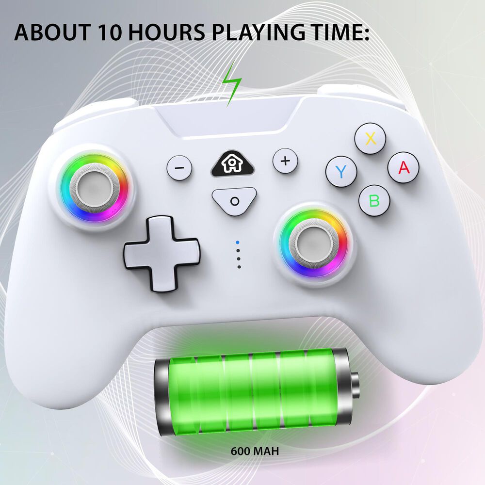 SUBSONIC Wireless LED Controller in White - Nintendo Switch, , large