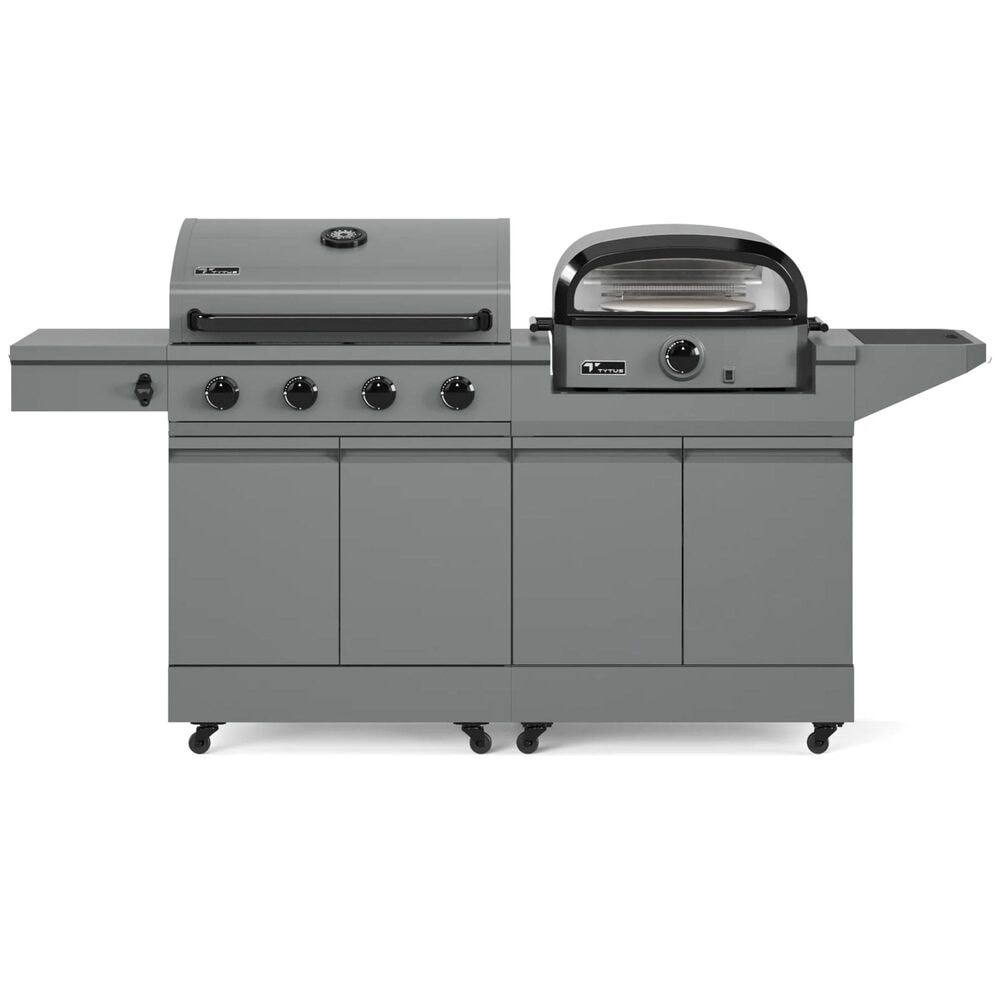 Tytus 4-Burner Gas grill w/ Pizza Oven in Gunmetal Gray, , large