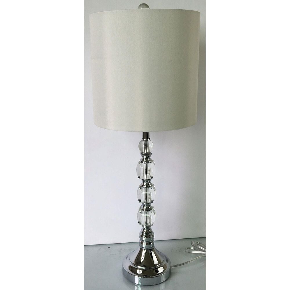 TLC Lighting Inc 27.5" Crystal Table Lamp in Clear, , large