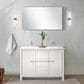 Lexora Home Lafarre 48" Double Bathroom Vanity in White with 2 cm White Quartz Top and Rectangular Sinks, , large
