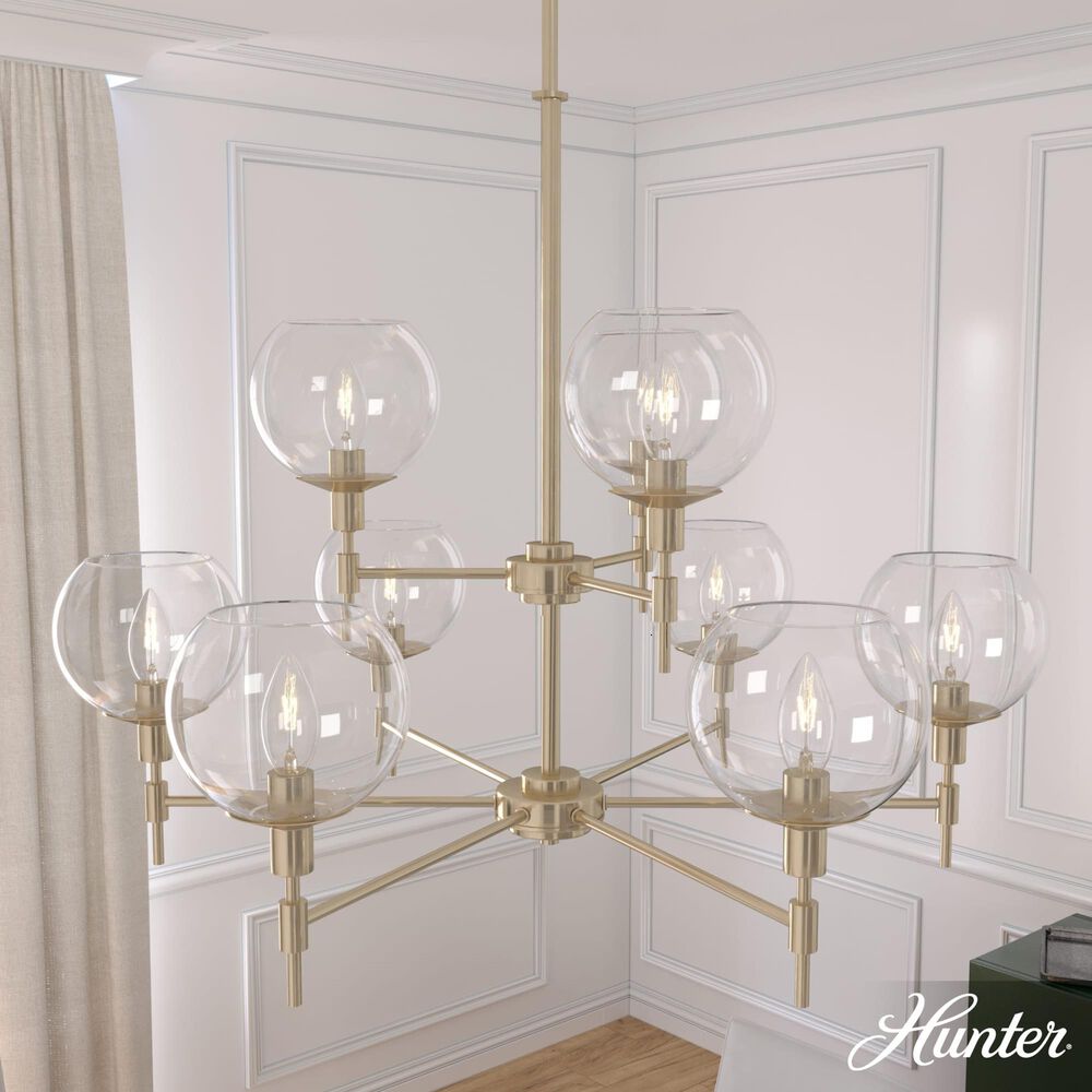 Hunter Xidane 9-Light Chandelier in Alturas Gold, , large