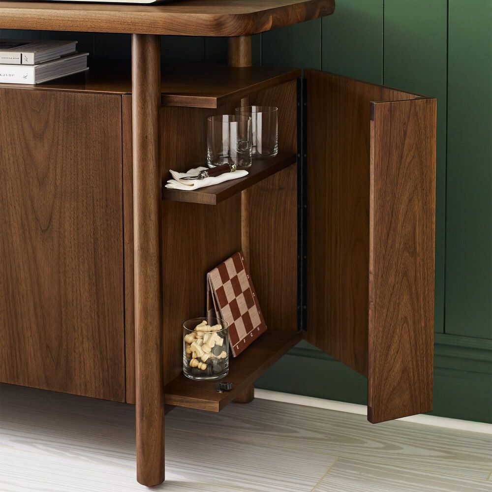 Stickley Furniture Walnut Grove Stone Top Credenza in Walnut, , large