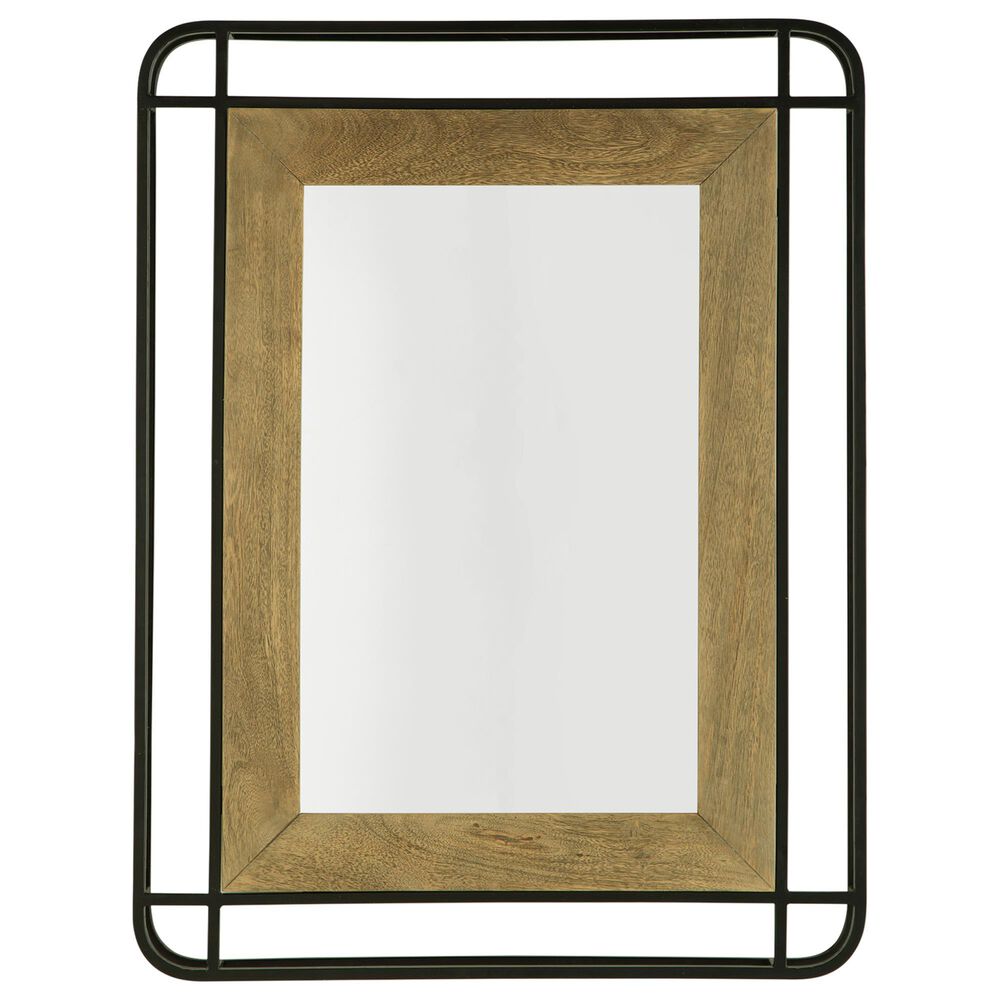 Ashley Beelman Accent Wall Mirror in Black and Brown, , large