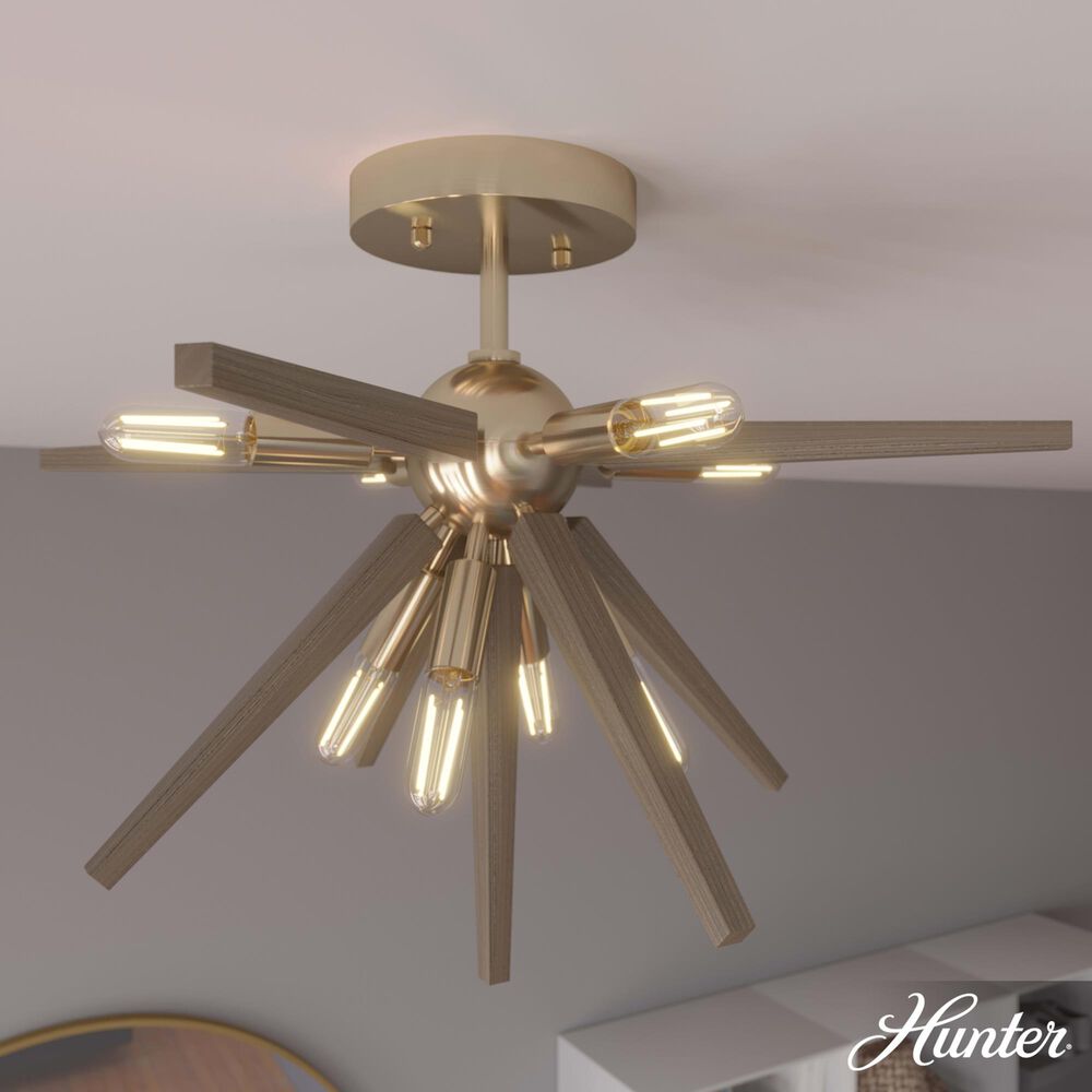 Hunter Jupiter Star Semi-Flush Mount in Alturas Gold, , large