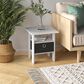 HOMLUX 1-Drawer End Table in White, , large