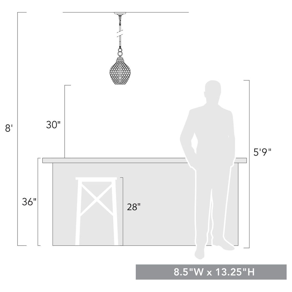 Golden Lighting Adeline 1-Light Pendant in Modern Brushed Gold, , large