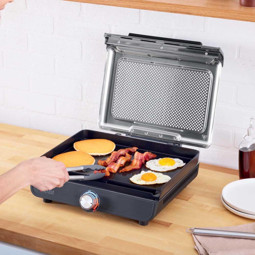Ninja Sizzle 14&quot; Smokeless Indoor Grill and Griddle in Grey and Stainless Steel, , large