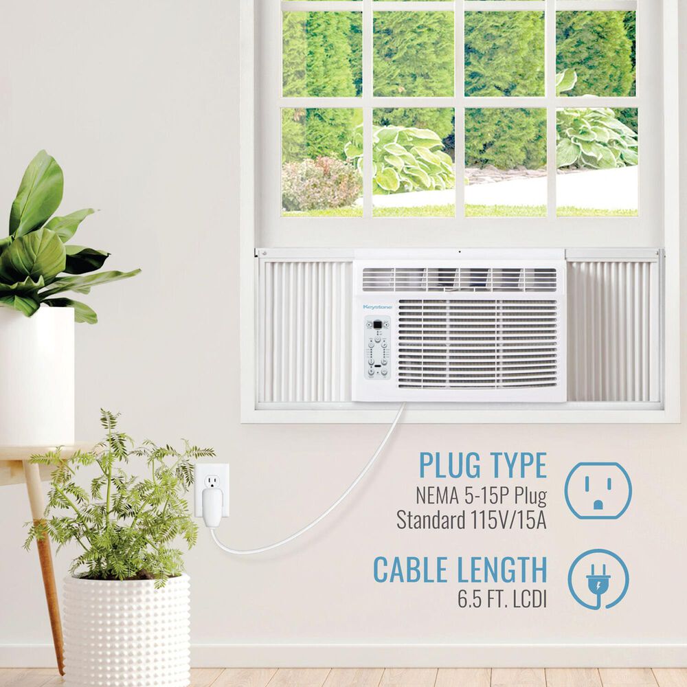 Keystone 14500 BTU Window Air Conditioner in White, , large