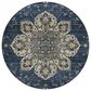 Dalyn Rug Company Silk Road Navy, Beige, Ivory, Gold, Copper and Gray 8" Round Area Rug, , large